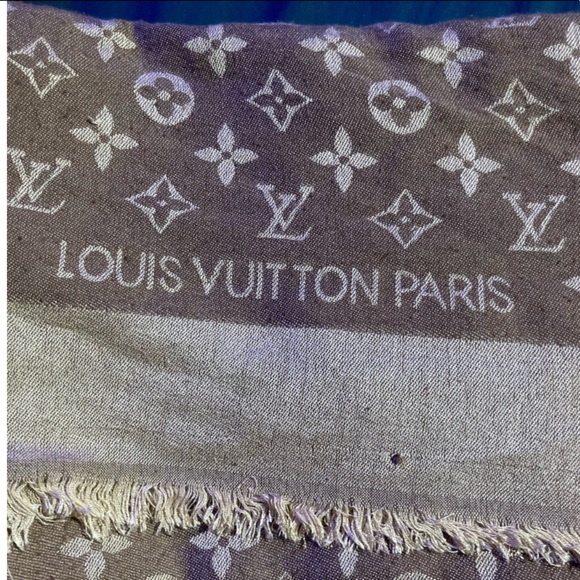 Brown Biege Louis Vuitton Scarf monogram
